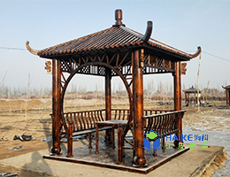 仿古公園六角實木亭子公園觀景景區(qū)休閑涼亭